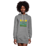 Rooting for Everybody Tallawah Sexy Comfy Hoodie Dress - heather gray